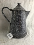Graniteware Coffee Pot W/Lid Is 8.5