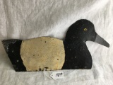Vintage Folk Art Hand Painted Duck On Heavy Tin