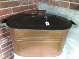 Antique Copper Wash Boiler W/Tin Lid