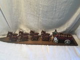 Cast Iron Anhauser-Busch Looking Clydesdales W/Beer Wagon & Drivers