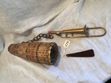 Unusual Wicker/Steel Wind Chimes & Toy Instrument