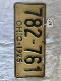 1925 Embossed Tin Ohio License Plate