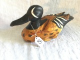 Contemporary Unmarked Wooden Duck Decoy Is 12