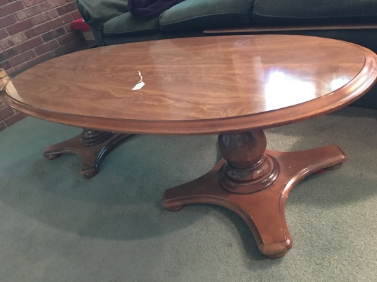 Maple Double Pedestal Coffee Table