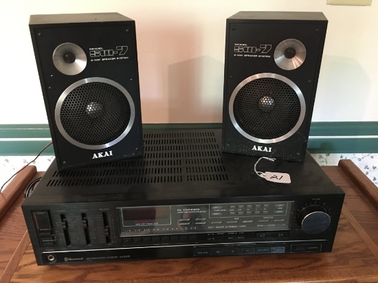 Sherwood Model S-2730CP Receiver W2 Akai Speakers