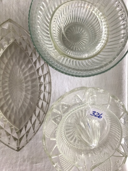 Lot Of Glass Bowls & Juicer