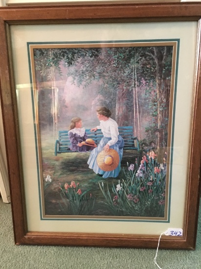 Framed Print Of Ladies & Porch Swing