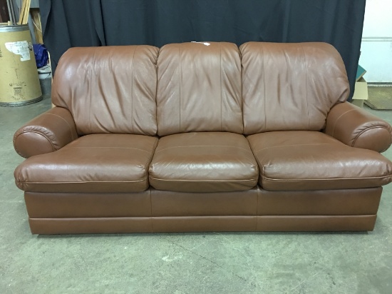 Flexsteel Leather 3-Cushion Couch