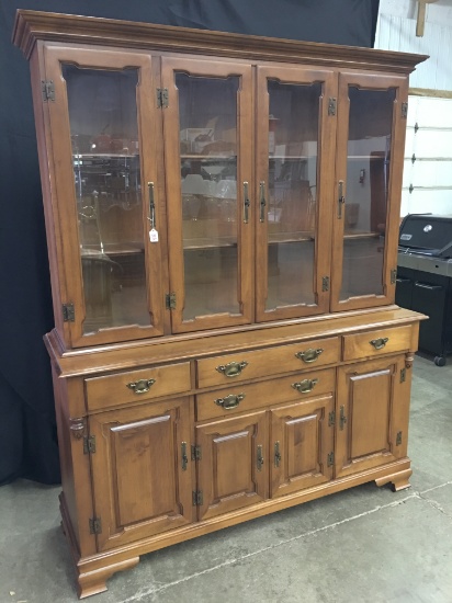 Tell City Maple China Cabinet-2 Piece
