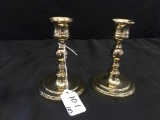 Pair Of Baldwin Brass Candle Holders Are 5
