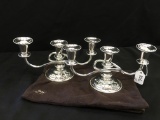 (2) Silverplated 3-Light Candelabras Are 5