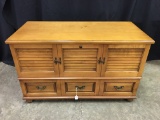 Vintage Lane Cedar Chest W/ Lift Lid & Pull-Out Drawer