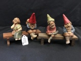 (6) Tom Clark Limited Edition Figures: Bailey, Padre, Madre,McNeil, & Others + Benches