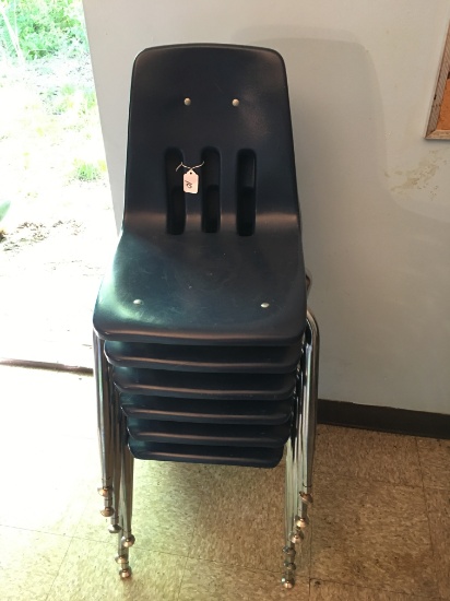(6) Child's School Desk Chairs,  Cafeteria