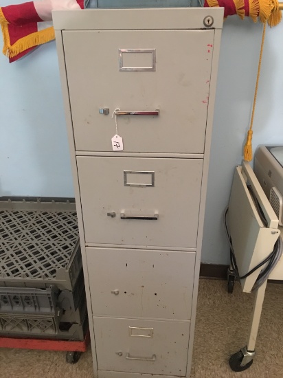 4 Drawer File Cabinet, Kids Books, & Flag, Cafeteria