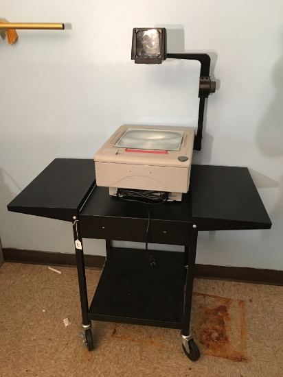 3-M Overhead Projector On Wheeled Cart,  Cafeteria