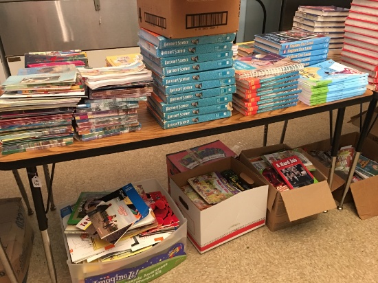 5' Adj. Leg Table W/All School Books On Table & Below, Cafeteria