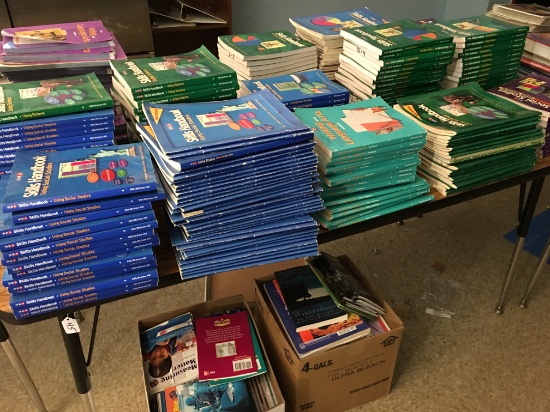 5' Adj. Leg Table W/All School Books On Table & Below, Cafeteria