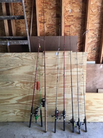 Variety Of Fishing Poles & Reels As Shown