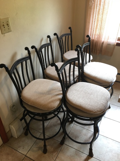 (5) Cast Aluminum Swivel Chairs Are 39" Tall