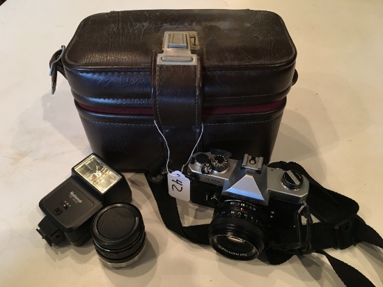 Fujica ST705W 35mm Camera W/2 Lenses & Flash