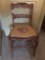 Antique Oak Side chair W/Needlepoint Seat