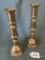 (2) Matching Antique Brass Candle Holders