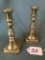 (2) Matching Antique Brass Candle Holders