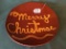 Pottery Glazed Merry Christmas Plate Is 10.5