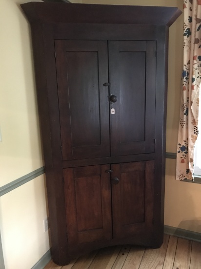 Antique 4-Door Corner Cupboard