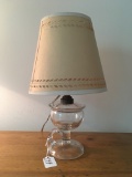 Dated 1870 Oil Lamp W/Shade-Been Electrified-13