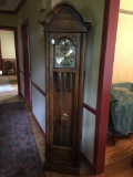 1986 Howard Miller Oak Cased Grandfather Clock Is 77