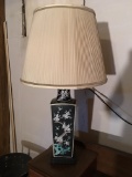 Oriental Design Lamp W/Shade Is 28