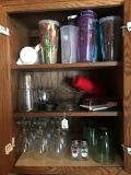 Cupboard W/Glasses, Tarvis Cups, & More!