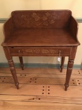 Antique Stenciled English Country Washstand W/Splash Back & Sides