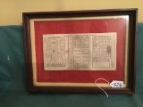 Framed Great Western Railroad Timetable Is 11