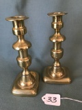 (2) Matching Antique Brass Candle Holders