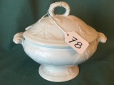 Ironstone Tureen W/Embossed Leaves