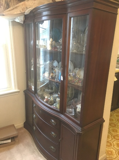 Duncan Phyfe Curved Glass China Cabinet