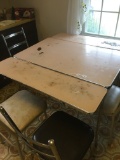 Vintage Chrome Kitchen Table & 2 Odd Chairs