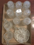 Vintage Glassware: 8-Glasses, Nappy, & Cream/Sugar