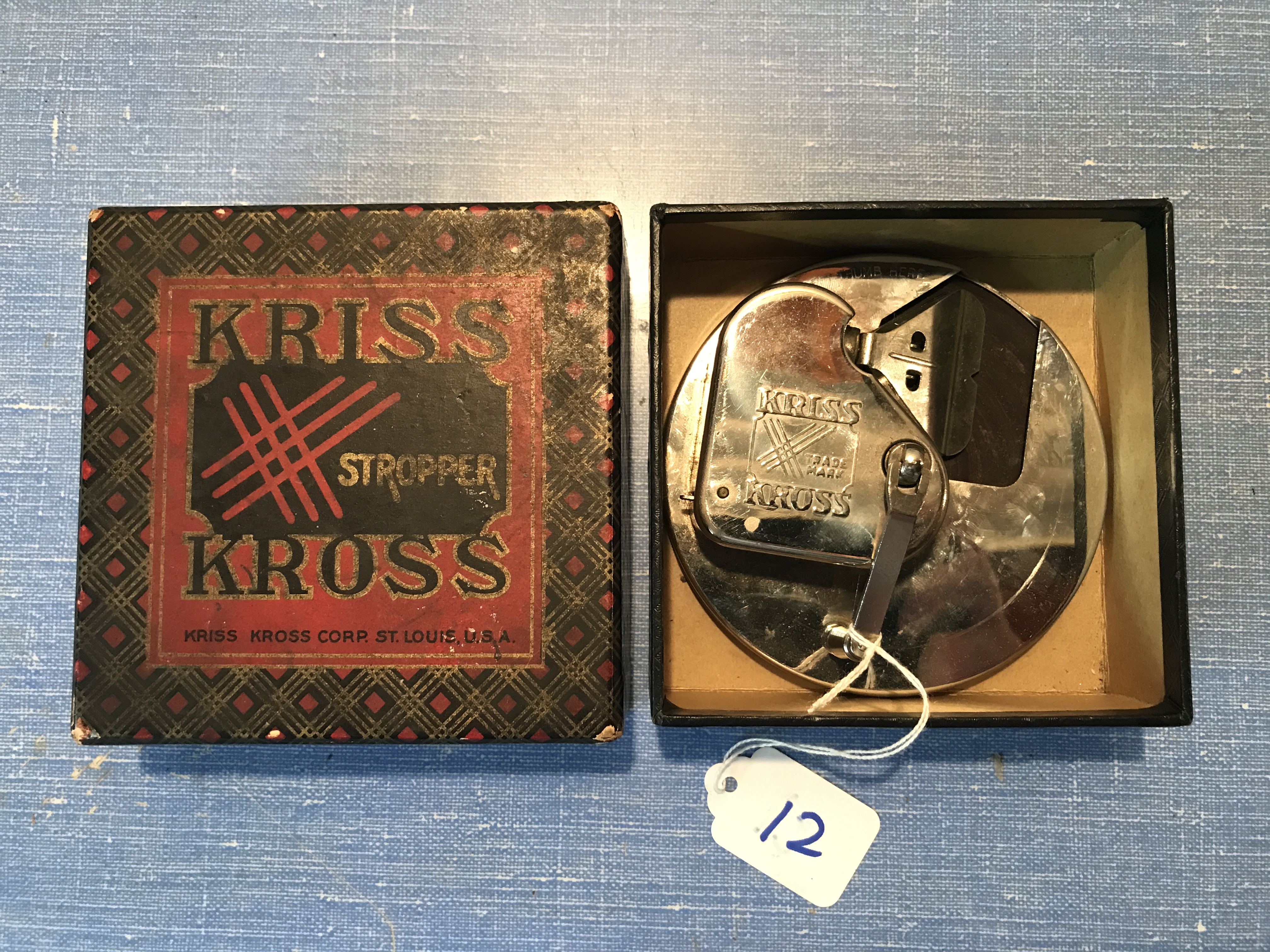 Vintage Kriss Kross Stropper Razor Blade Sharpener with original