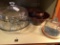 Glass Lidded Cake Stand, Cheese Dish, & Wooden Salad Set