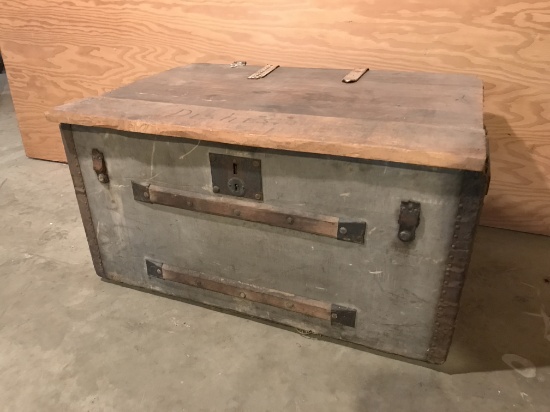 Old Wood Box with Wood Lid in Fair Condition 31" Long and 16" Tall