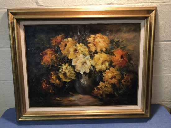 30" X 24" Frame with Oil on Canvas of Still Life