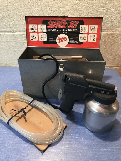 Super Jet Electronic Spraying Kit in Original Metal Box-Looks Unused
