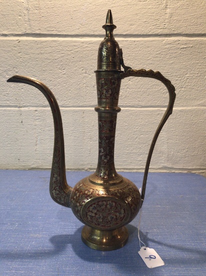 Brass, Decorative Tea Pot, 14.5" Tall