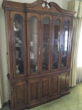 Vintage Drexel Heritage 4-Door China Cabinet W/Beveled Glass Doors