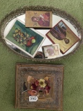 Selection Of Small Icons, Dresser Tray, & Frame