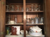 Cabinet Of Drinking Glasses, Paper Plates, & Misc.